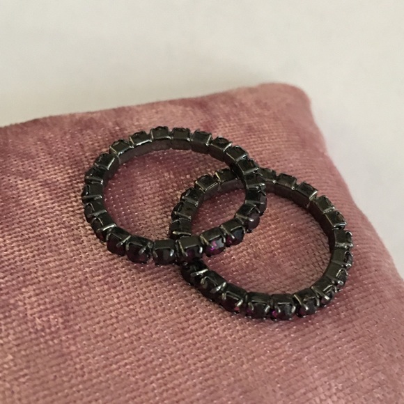 2 Purple red oxidized metal eternity bands - Picture 2 of 8